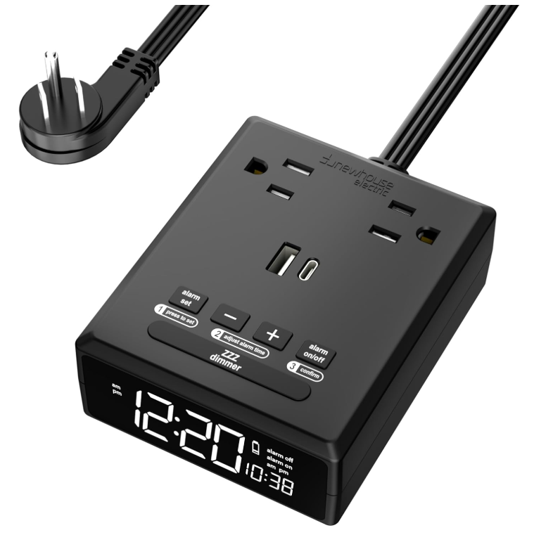 Alarm Clock with Charging Ports